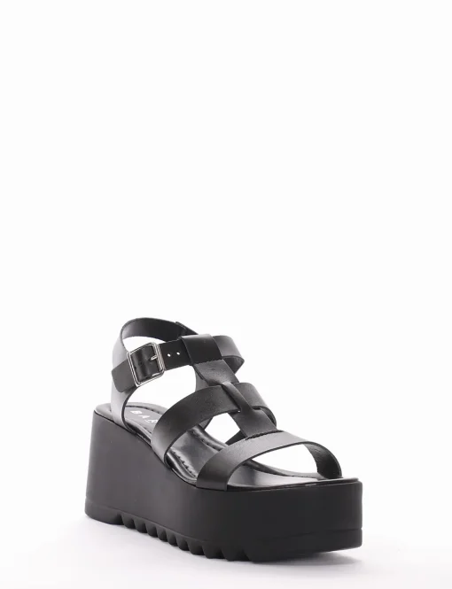 Sandalo zeppa 7 cm nero