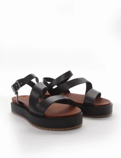 Sandalo zeppa 4 cm nero