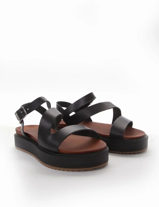 Sandalo zeppa 4 cm nero