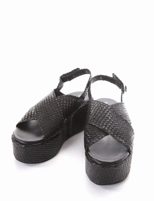 Sandalo zeppa 5 cm nero