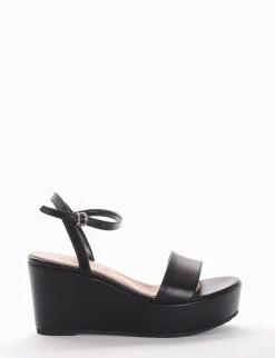 Sandalo zeppa 8 cm nero
