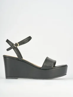 Sandalo zeppa 8 cm nero