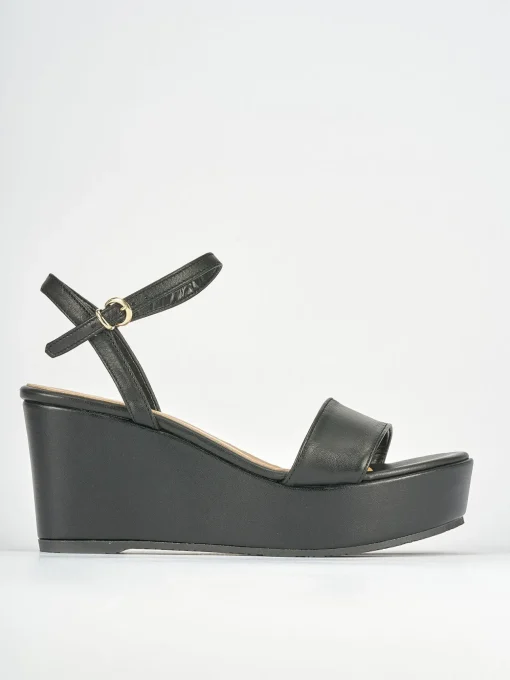 Sandalo zeppa 8 cm nero