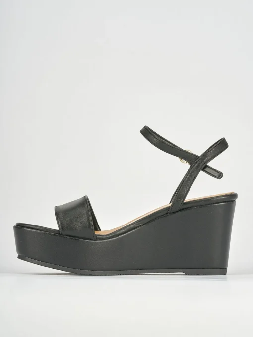 Sandalo zeppa 8 cm nero