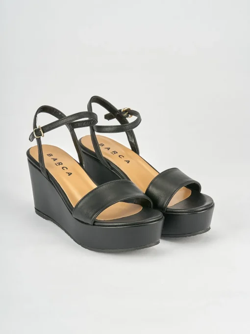 Sandalo zeppa 8 cm nero