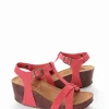 sandalo zeppa 5 cm rosso