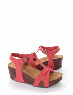 sandalo zeppa 5 cm rosso