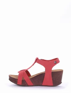 sandalo zeppa 5 cm rosso