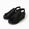 sandalo zeppa 5cm nero