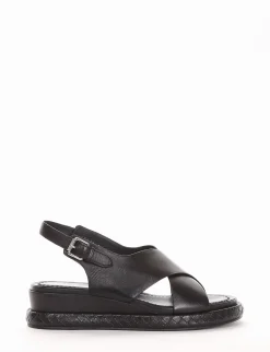 Sandalo zeppa 5cm nero