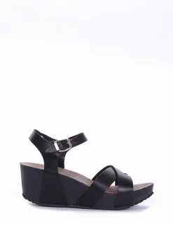 sandalo zeppa 7cm nero