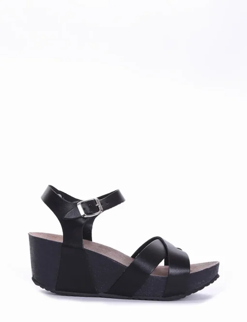 sandalo zeppa 7cm nero