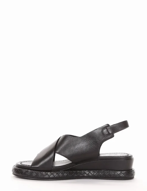 Sandalo zeppa 5cm nero