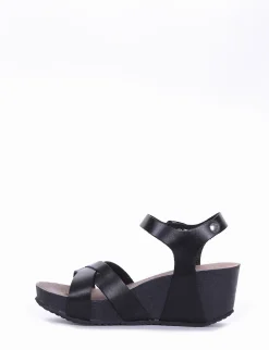 sandalo zeppa 7cm nero