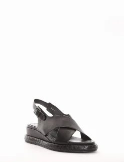 Sandalo zeppa 5cm nero
