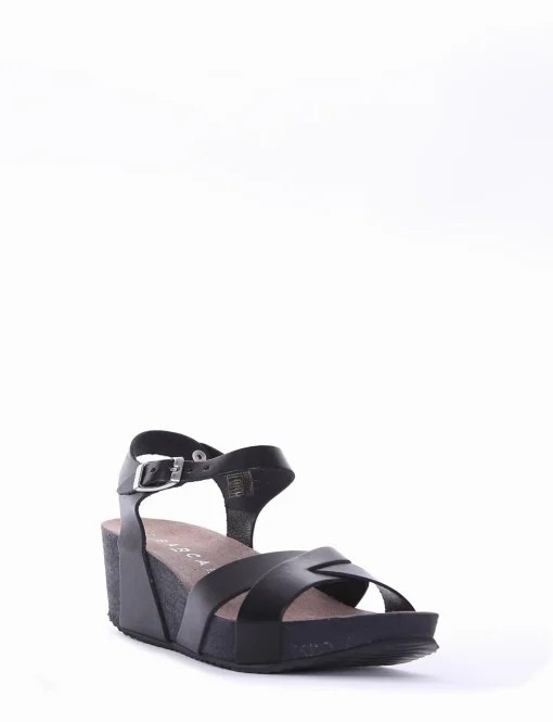sandalo zeppa 7cm nero