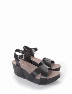 sandalo zeppa 7cm nero