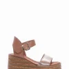 Sandalo zeppa tacco 5 cm bronzo
