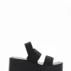 Sandalo zeppa tacco 7 cm nero