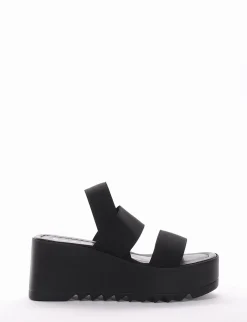 Sandalo zeppa tacco 7 cm nero