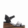 Sandalo zeppa tacco 5 cm nero