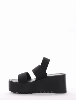 Sandalo zeppa tacco 7 cm nero