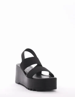 Sandalo zeppa tacco 7 cm nero