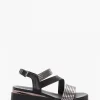 Sandalo zeppa tacco 5cm argento