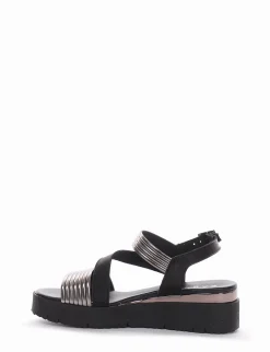 Sandalo zeppa tacco 5cm argento