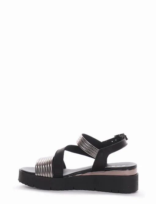 Sandalo zeppa tacco 5cm argento