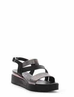 Sandalo zeppa tacco 5cm argento