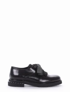 scarpa lacci tacco 2 cm nero