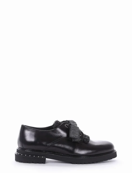 scarpa lacci tacco 2 cm nero
