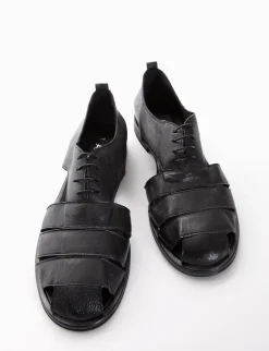 scarpa lacci tacco 2 cm nero