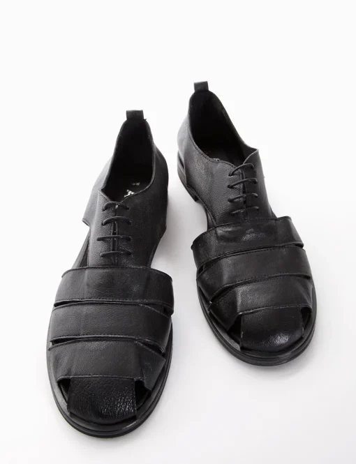scarpa lacci tacco 2 cm nero