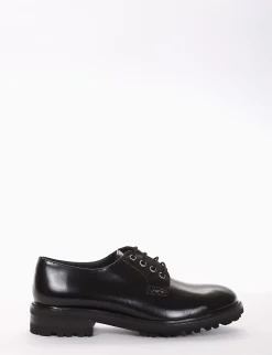 scarpa lacci tacco 3 cm nero