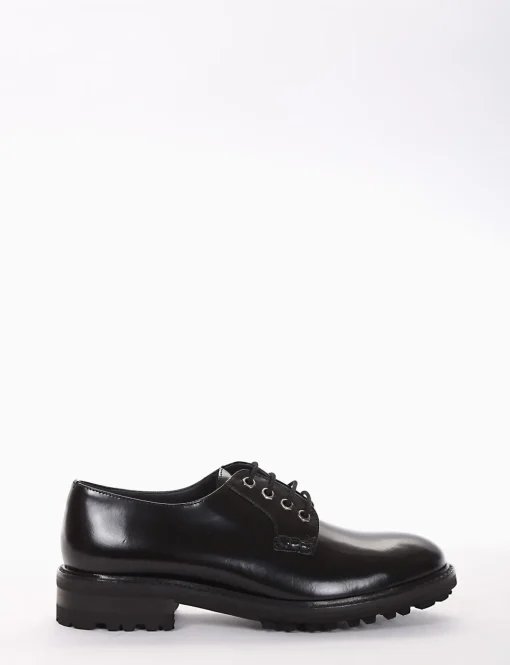 scarpa lacci tacco 3 cm nero