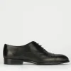 Scarpa lacci tacco 2 cm nero pelle