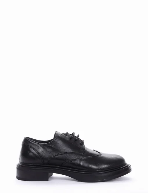 scarpa lacci tacco 3 cm nero