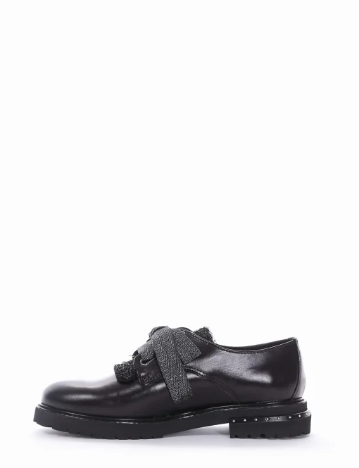 scarpa lacci tacco 2 cm nero