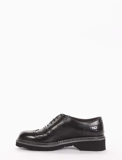 scarpa lacci tacco 3 cm nero