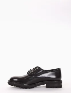 scarpa lacci tacco 3 cm nero