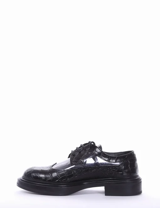 scarpa lacci tacco 2 cm nero
