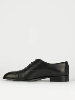Scarpa lacci tacco 2 cm nero pelle