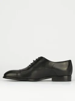 Scarpa lacci tacco 2 cm nero pelle