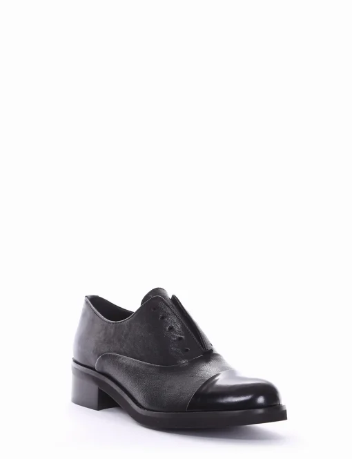 scarpa lacci tacco 3 cm nero
