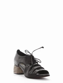 scarpa lacci tacco 5 cm nero