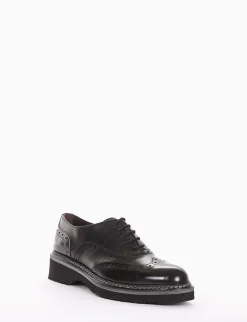 scarpa lacci tacco 3 cm nero