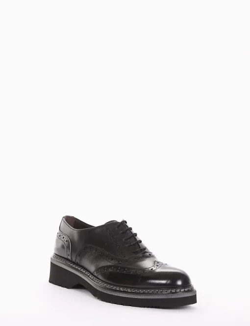 scarpa lacci tacco 3 cm nero