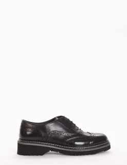 scarpa lacci tacco 3 cm nero